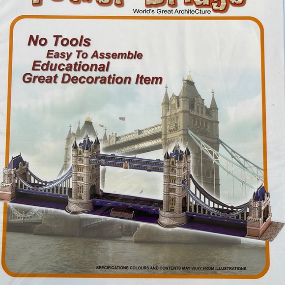🦋3/40 3D Puzzle - Tower Bridge 118 pieces STEM Toy - Picture 4 of 9